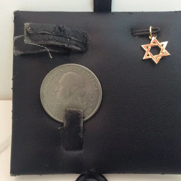14k Solid Real Yellow Gold Star Of David Small pendantcharm.70gr